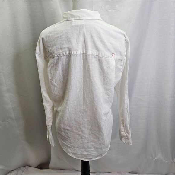 7 For All Mankind White Cotton Button Down Shirt Size XS - Picture 10 of 13